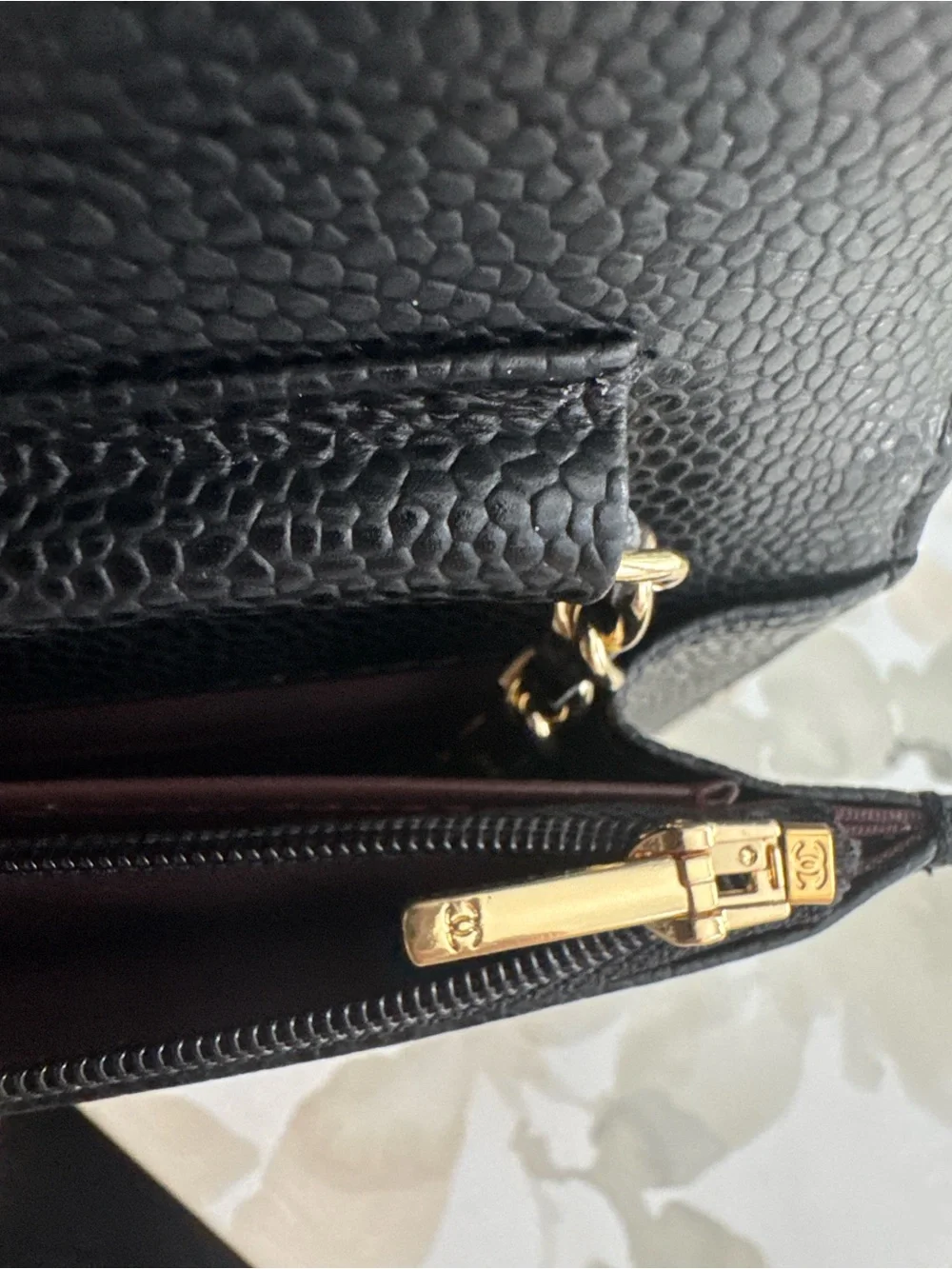CHANEL Black Quilted Bag with Gold CC